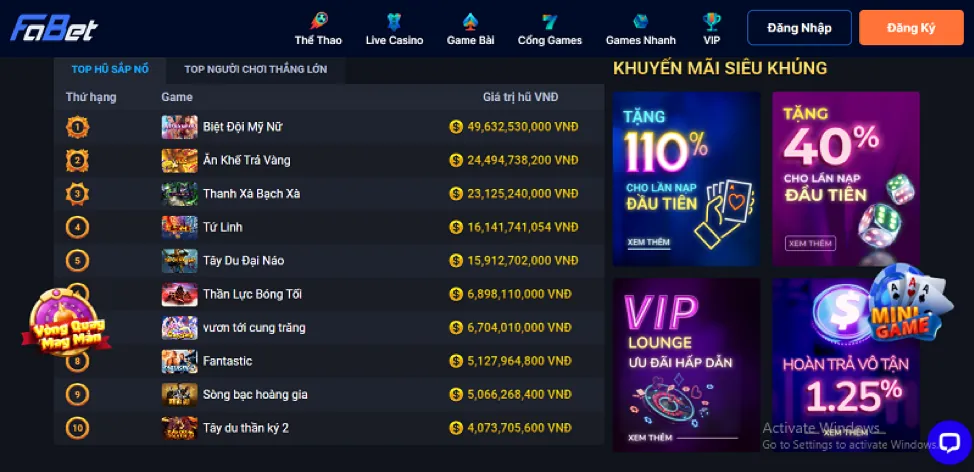 Các chương trình khuyến mãi Bắn Cá tại Hip Club
